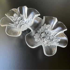 Vintage Walther Glass Mikasa Germany Bianca Sa557 pattern clear and frosted reli